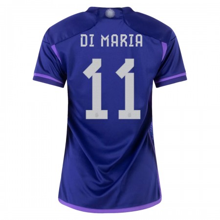 Virallinen pelipaita Argentiina DI MARIA 11 Vieras World Cup 2022 Lyhythihainen - Naisten Virallinen pelipaita Argentiina DI MARIA 11 Vieras World Cup 2022 Lyhythihainen - Naisten